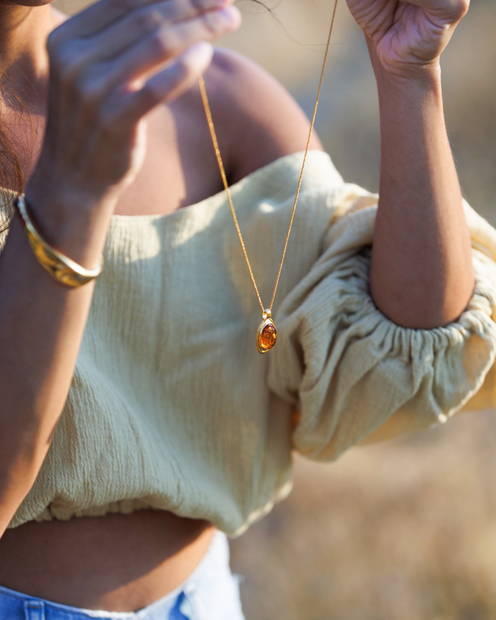 Molten Amber Gemstone Necklace