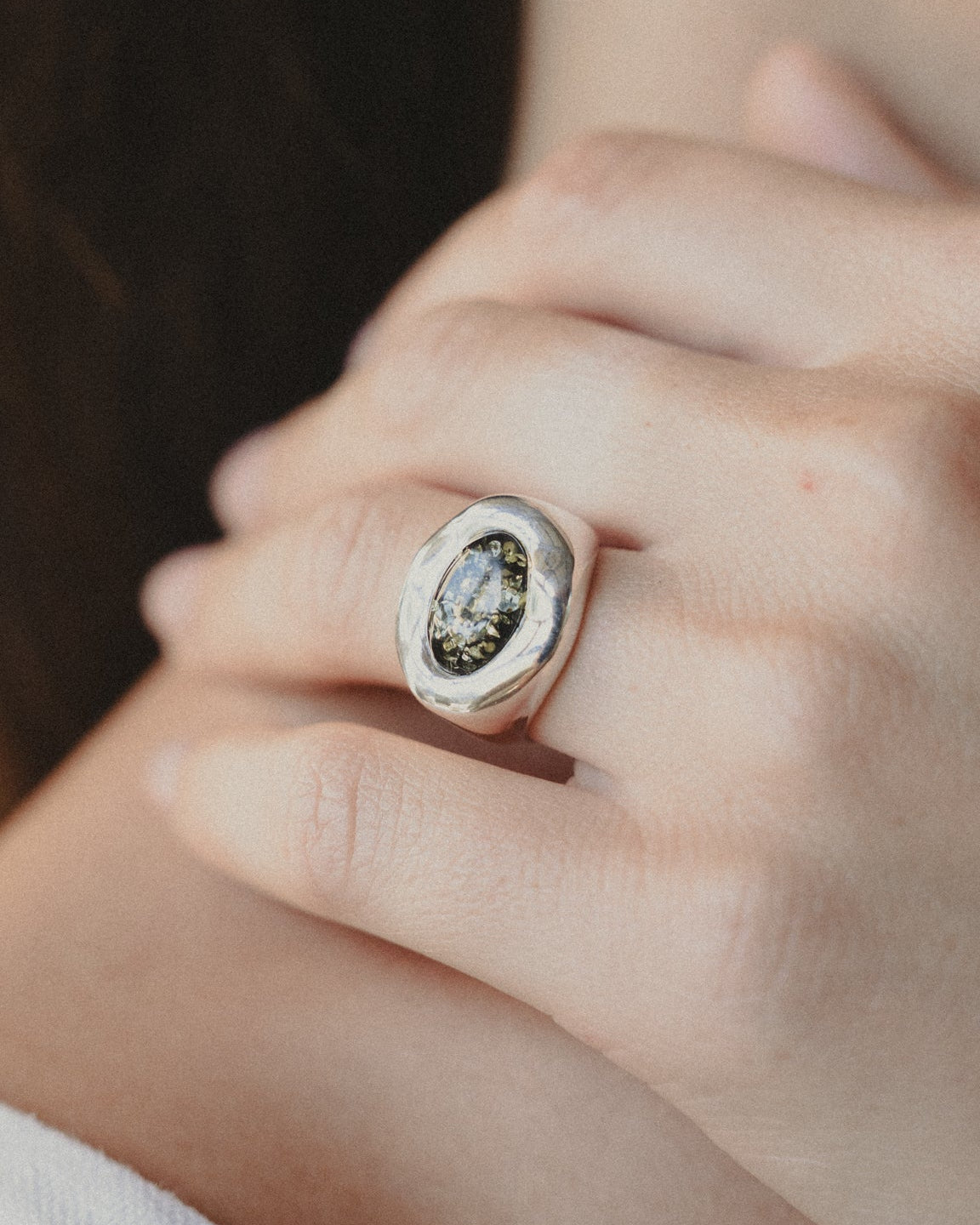 Amber Moon Ring