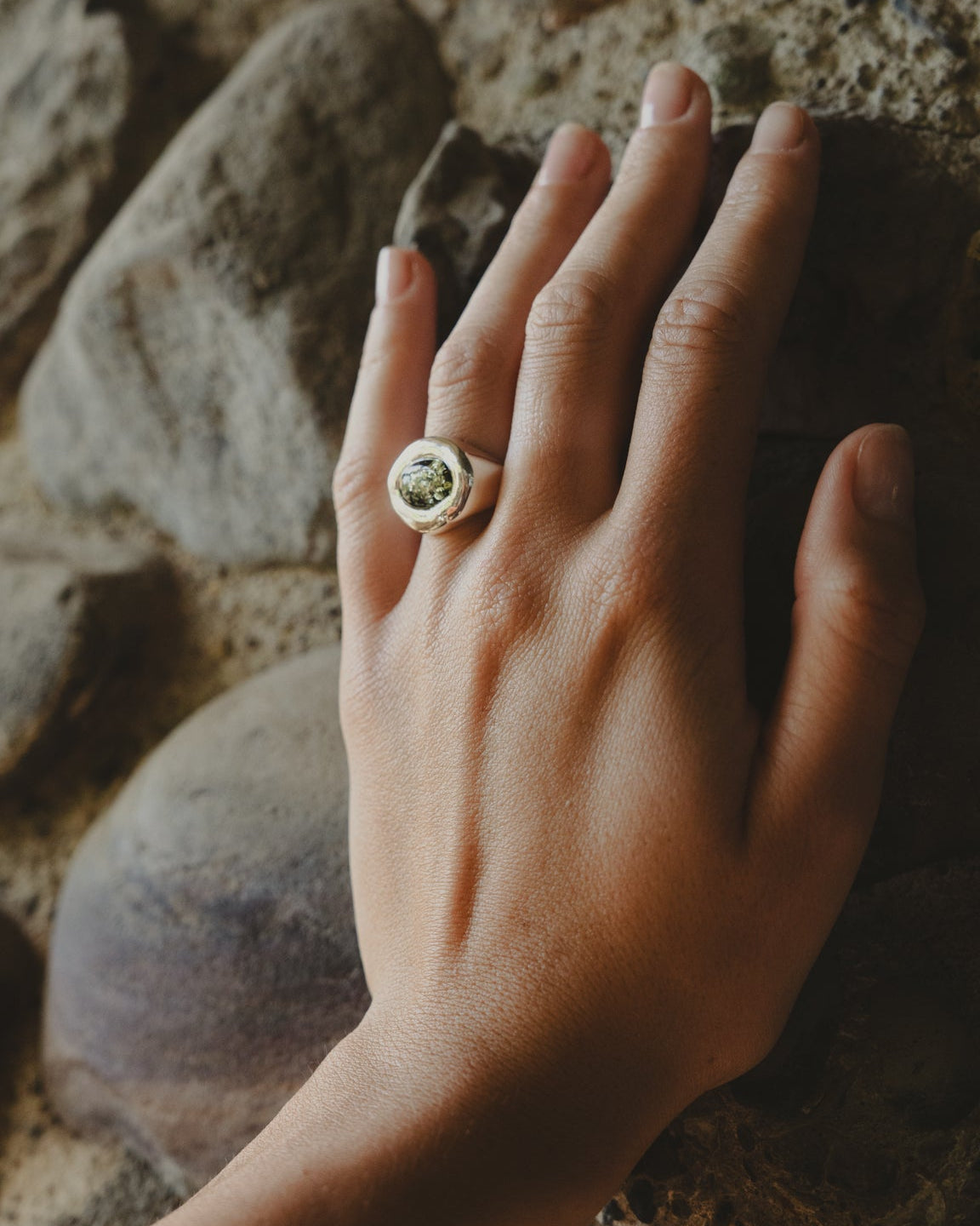 Amber Moon Ring